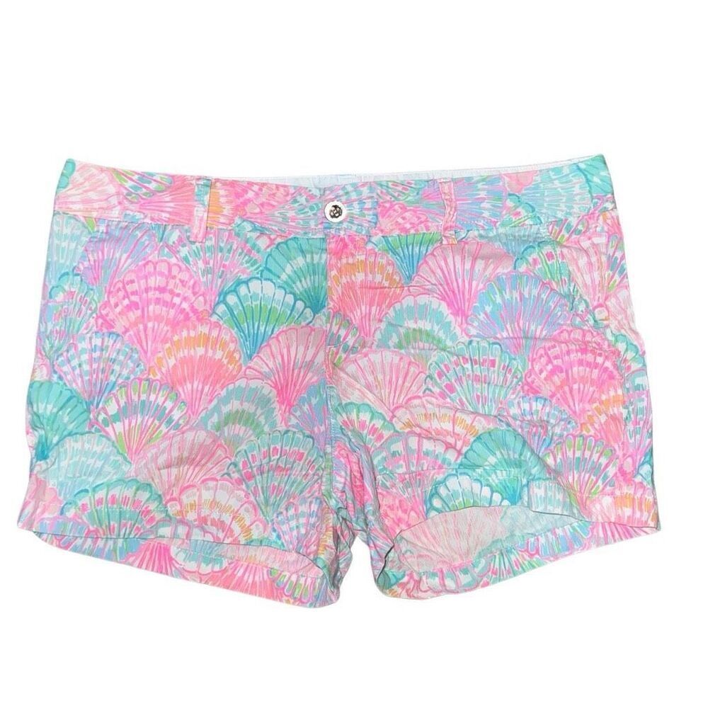 Lilly Pulitzer Callahan Short Oh Shello Shell Print Tropical Vacation sz 16